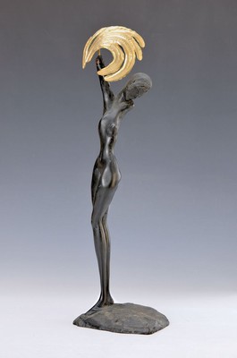 Ernst Fuchs, Wien 1930 - 2015 Wien, Daphne, Bronzeskulptur, signiert, Auflage 3000, Unterseite bez. EURO ART Venturi Arte 0151, von 1973, ca. H. 35 cm