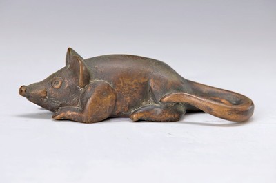 Gernot Rumpf, geb. 1941 Kaiserslautern, Maus, Bronze, L. 3/40, L. 11.5 cm