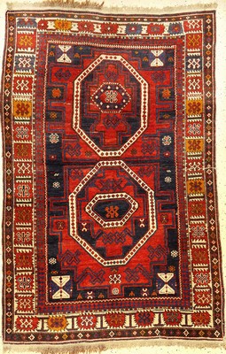 Kuba antik, Kaukasus, Ende 19.Jhd., Wolle auf Wolle, ca. 186 x 124 cm, EHZ: 3, (Altersspuren)