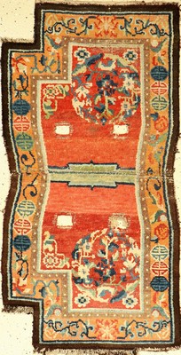 Tibet Sattel antik, Tibet, um 1900, Wolle auf Wolle, ca. 127 x 66 cm, EHZ: 4
