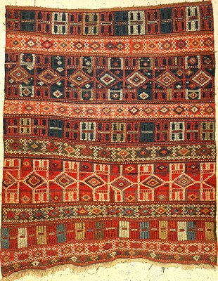 Karabagh Verneh alt, Kaukasus, um 1910, Wolle auf Wolle, ca. 182 x 144 cm, EHZ: 2-3