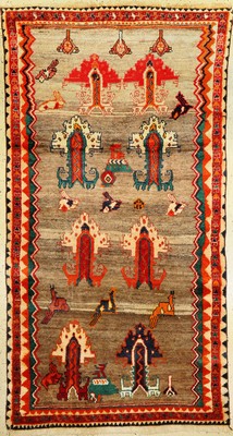 Gabbeh alt, Persien, ca. 60 Jahre, Wolle auf Wolle, ca. 212 x 114 cm, EHZ: 2-3