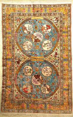 Seltener Seiden Kaisery "Metallbrokat" alt, Türkei, um 1960, reine Naturseide mit Metallbrokat, ca. 197 x 127 cm, EHZ: 2. Einzigartiges ...