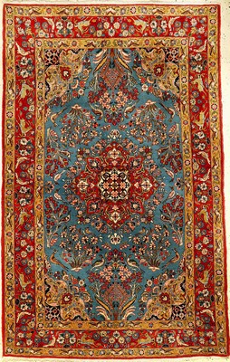 Ghom Kork (Part-Silk) alt, Persien, ca. 50 Jahre, Korkwolle mit Seide, ca. 220 x 135 cm, EHZ: 2-3