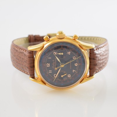 DUBEY & SCHALDENBRAND INDEX-MOBILE Armbandchronograph mit Mono-Rattrapante, Schweiz um 1985, Handaufzug, verg. Geh. beids. vergl., schwarzes ...