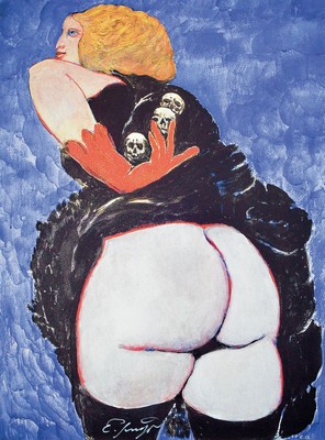 Ernst Fuchs, 1930 Wien-2015, Die Kopfsammlerin, Giclee-druck auf Lwd, handsigniert, bez.: e.a., ca. 55x41cm, R. ca. 61x46cm