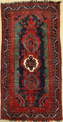 Großer Armenischer Kasak alt, Kaukasus, um 1930 datiert, Wolle auf Wolle, ca. 342 x 173 cm, seltenes Format, dekorativ, EHZ: 2-3, selten