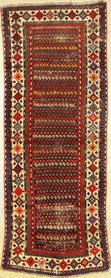 Früher Feiner Talish antik, Kaukasus, Mitte19.Jhd., Wolle auf Wolle, ca. 277 x 107 cm, feine Knüpfung, sehr gute Farben, EHZ: Alters und ...