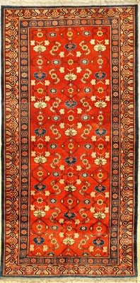 Khotan alt, Ostturkestan, um 1930, Wolle auf Baumwolle, ca. 286 x 144 cm, dekorativ, typische Bordüre, EHZ: 3