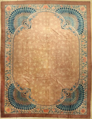 Peking alt (Art-Deco), China, um 1920, Wolle auf Wolle, ca. 358 x 261 cm, dekorativ, edel, EHZ: 3