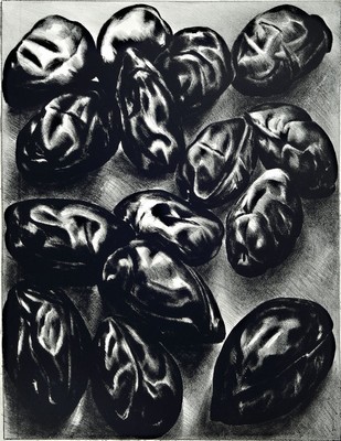 Peter Engel, Walnüsse, Lithografie, Blatt, ca. 60x46 cm, 68x53 cm