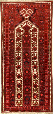 Belutsch Gebetsteppich, Persien, um 1930, Wolle auf Wolle, ca. 185 x 90 cm, EHZ: 2-3