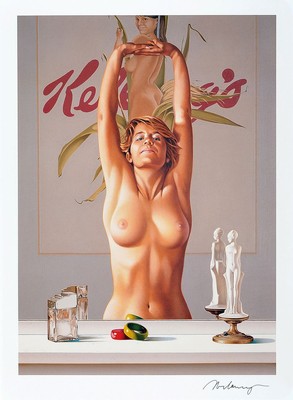 Mel Ramos, geb. 1935, Farboffset-Lithografie auf Papier, handsigniert, aus 2003, ca. 57 x 40.5 cm, Rahmen 81 x 71 cm