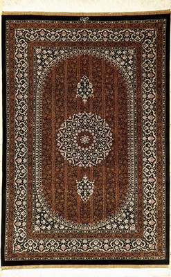 Sehr feiner Seiden Ghom "Masoumi" (Signiert), Persien, ca. 10 Jahre alt, reine Naturseide, ca. 153 x 102 cm, EHZ: 1-2 (fachkundig ...