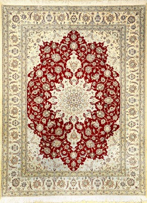Feiner Nain (Part-Silk), "6LA", Persien, ca. 15 Jahre, Korkwolle mit Seide, ca. 200 x 156 cm, EHZ: 1-2 (fachkundig gereinigt).
