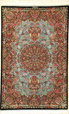 Sehr feiner Seiden Ghom "Mahloughi" (Signiert), Persien, ca. 10 Jahre alt, reine Naturseide, ca. 156 x 103 cm, EHZ: 1-2 (fachkundig ...