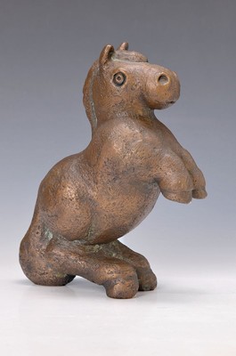 Gottfried Kumpf, geb. 1930 Annaberg, Penelope (aufsteigendes Pferd), Bronzeskulptur, num. 2/150, signiert, mit Zertifikat, H. ca.27cm, gegossen bei ...