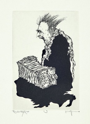 Gertrude Degenhardt, geb. 1940, drei Radierungen aus der Rondo Serie von 1977,alle handsigniert, und num. aus 200er Auflage, je ca. 15x10cm, u.Gl., R.