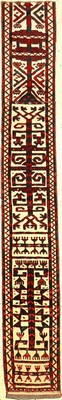 Turkmenischer Zeltband antik, Turkmenistan,(Fragment), 19.Jhd., Wolle auf Baumwolle, ca. 240 x 36 cm