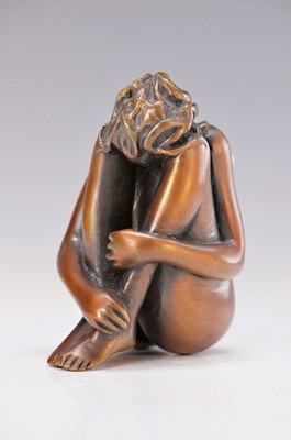 Bruno Bruni, geb. 1935 Gradara, Bronzefigur, Akt, "Mignon", signiert und num. 2077/5555, H. 8 cm