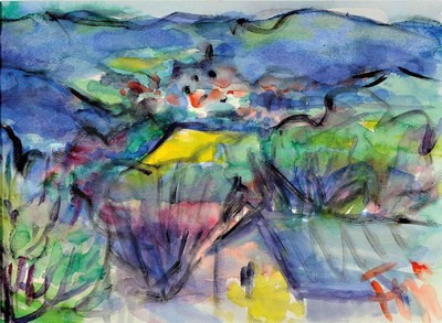 Fritz Börner, 1921 Brandis bei Leipzig-1985 Kaiserslautern, bekannter deutscher Expressionist, Schüler von Max Pechstein in Berlin, hier: Pfälzer ...