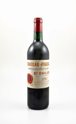 1 Flasche 1994 Chateau-Figeac, Saint-Emilion, Premier Grand Cru Classe, ca. 75 cl, 12,5 % Vol., Füllstand: ca. into neck, Etikett min. beschmutzt, ...