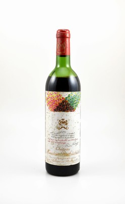 1 Flasche 1979 Chateau Mouton Rothschild, Pauillac, Premier Grand Cru Classe, ca. 75 cl, Füllstand: ca. mid shoulder, Etikett beschmutzt, ...
