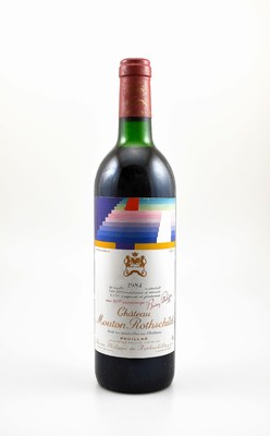 1 Flasche 1984 Chateau Mouton Rothschild, Pauillac, Premier Grand Cru Classe, ca. 75 cl,Füllstand: ca. top shoulder, unverkostet, Künstleretikett: ...