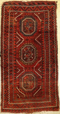 Belutsch antik, Persien, um 1900, Wolle aufWolle, ca. 198 x 104 cm, EHZ: 4-5