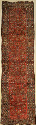 Kurdischer Läufer antik, Persien, um 1900, Wolle auf Wolle, ca. 360 x 107 cm, EHZ: 4-5