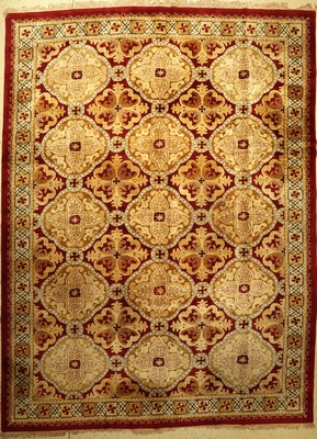 Agra-Style Tefzet alt Deutschland, um 1930,Wolle auf Baumwolle, ca. 402 x 298 cm, dekorativ, EHZ: 2