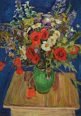 Arnold Balwé, 1898 Dresden-1983 Feldwies/Chiemsee, Großer Blumenstrauß, Öl/Lwd, doubliert, links unten signiert A. Balwé, ca. 100x70cm/120x90cm, ...