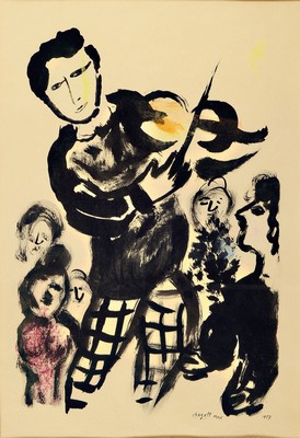 Marc Chagall,1887-1985, aus der Serie Couleur Amour, eine von 13 Lithographien, in der Platte signiert und dat. 1957, ca. 47 x 32 cm, unter Glas, ...
