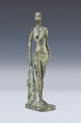 Thomas Jastram, 1959 Rostock, ansässig in Hamburg, Große Bronzeskulptur, stehender Akt, unsigniert, H. 44.5 cm