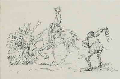 Max Slevogt, 1868 Landshut - 1932 Neukastel,zwei Lithographien: "der gelernte Jäger" von 1924, Rümann 30/b handsigniert , ca. 10.8 x 16.8 ...