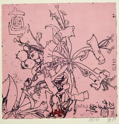 Horst Janssen, 1929-1995, Blüte, Radierung von 1984, signiert und num. 84/100, ca. 23x23cm