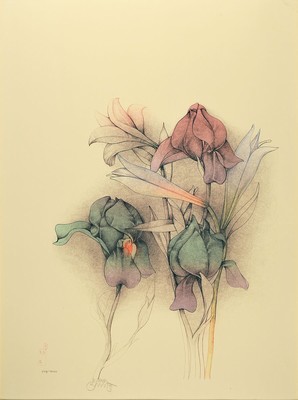Bruno Bruni, geb. 1935 Gradara/Italien, Mazzo di fiori, Farblithographie von 1985, handsigniert und num. 243/1000, ca. 80x60cm, u.Gl., R.