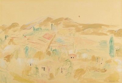 Hans Purrmann, 1880 Speyer - 1966 Basel, Studium in Karlsruhe, Meisterschüler von Franz von Stuck, hier: italienische Landschaftmeisterliche ...