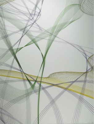 Thomas Ruff, geb. 1958, Zycles, Ditoneprint auf transparenter Polyester Folie, handsigniert und num. 11/15 von 2014, Blattgr. 100 x 80 cm, Rahmen 130 ...