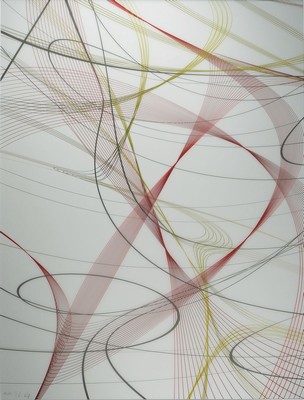 Thomas Ruff, geb. 1958, Zycles, Ditoneprint auf transparenter Polyester Folie, handsigniert und num. 11/15 von 2014, Blattgr. 100 x 80 cm, Rahmen 130 ...