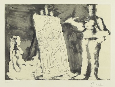 Pablo Picasso,1881-1973, Kaltnadelradierung mit Aquatinta auf chamoirfarbenem Richard-de-Bas-Büttenpapier mit Wasserzeichen, handsigniert und num. ...