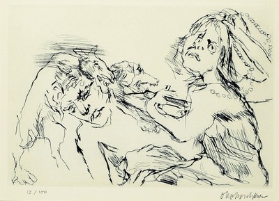 Oskar Kokoschka, 1886 - 1980, Kaltnadel radierung auf handgeschöpftem Auvergne-Bütten,mit Trockenstempel, Edition de Beauclair/ Frankfurt am Main, ...