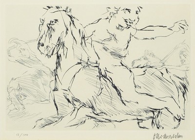 Oskar Kokoschka, 1886 - 1980, Kaltndel-radierung auf handgeschöpftem Bütten, mit Trockenstempel "Edition de Beauclair/Frankfurt, hier ...