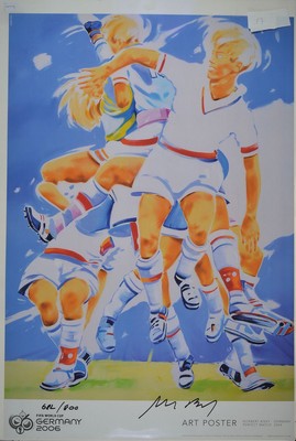 Norbert Bisky, geb. 1970, "The perfekt Match", handsigniert, num. 682/800, ca. 97 x 66 cm, die Litho wurde anlässlich der ...