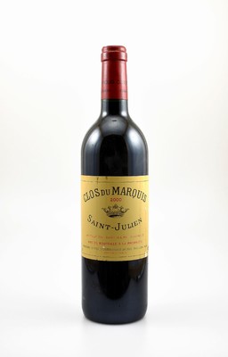 1 Flasche 2000er Clos du Marquis, Saint-Julien, 2. Wein von Chateau Leoville-Las Cases, ca. 75 cl, 13 % Vol., Füllstand: into neck, Etikett l. ...