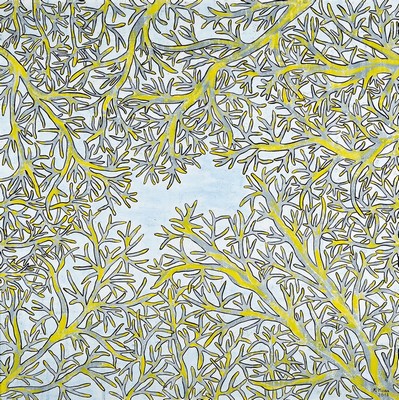 Karin Maas, geb. 1952, Ausst. im In- und Ausland, Eintrag im Art 3 2000 europ. Künstlerkatalog, hier: Zitronenbaum, Acryl/ Lwd, rechts unten ...