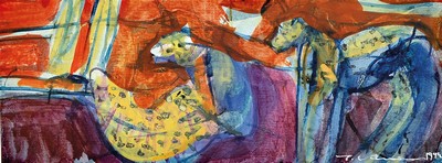 Tobias Kammerer, geb. 1968, Studium an der Akademie Wien, zahlreiche Auszeichnungen, hier. vier Arbeiten in Acryl auf Papier mit versch,. ...