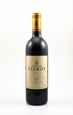 5 Flaschen 1998 Chateau Talbot, Saint-Julien, Grand Cru Classe, je 75 cl, 13% Vol., Füllstände: je ca. high fill, gute Erhaltungszustände, ...