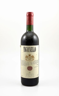 1 Flasche 1997 Marchesi Antinori Tignanello,Toscana, IGT, ca. 75 cl, 13,5 % Vol., Füllstand: ca. into neck, Etikett l. beschmutzt, unverkostet, ...