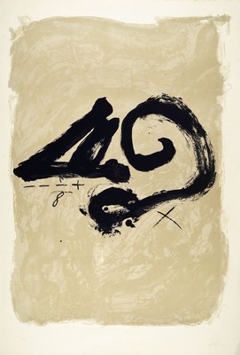 Antoni Tapies, 1923-2012, Serigraphie, sign.,num. 107/900, Blatt leicht stockfleckig,ca. 96x67 cm